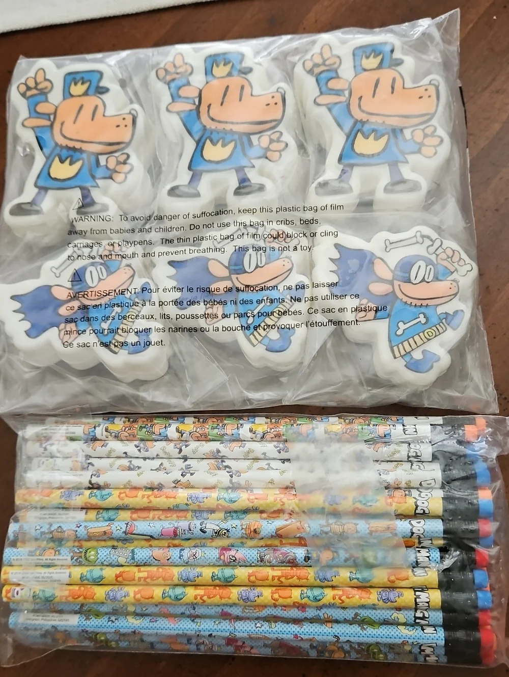 Dog Man Pencils and Squishy Set For Party Favors, Classroom, Treasure Box - Picture 2 of 4